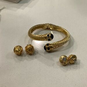 Joan Rivers Gold and Black Bracelet Set